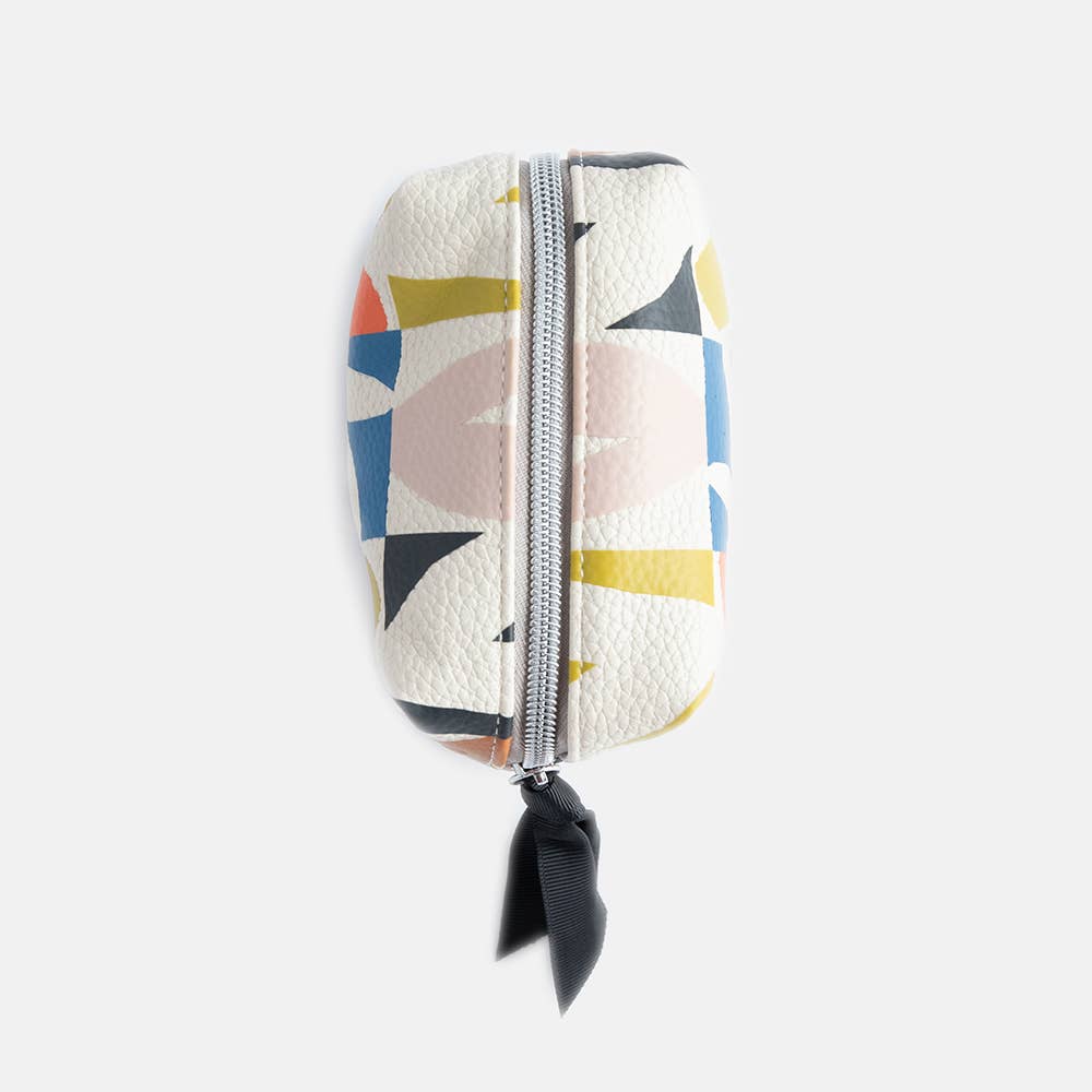 Multi Checkmate Heart Mini Cube Cosmetic Bag