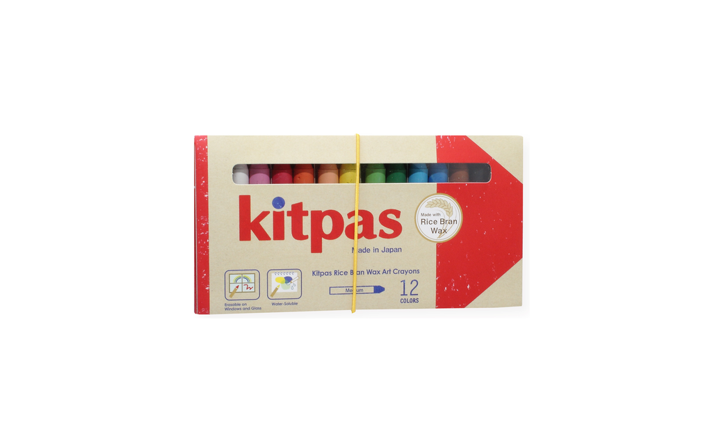Kitpas Rice Bran Wax Crayons 12 Colours