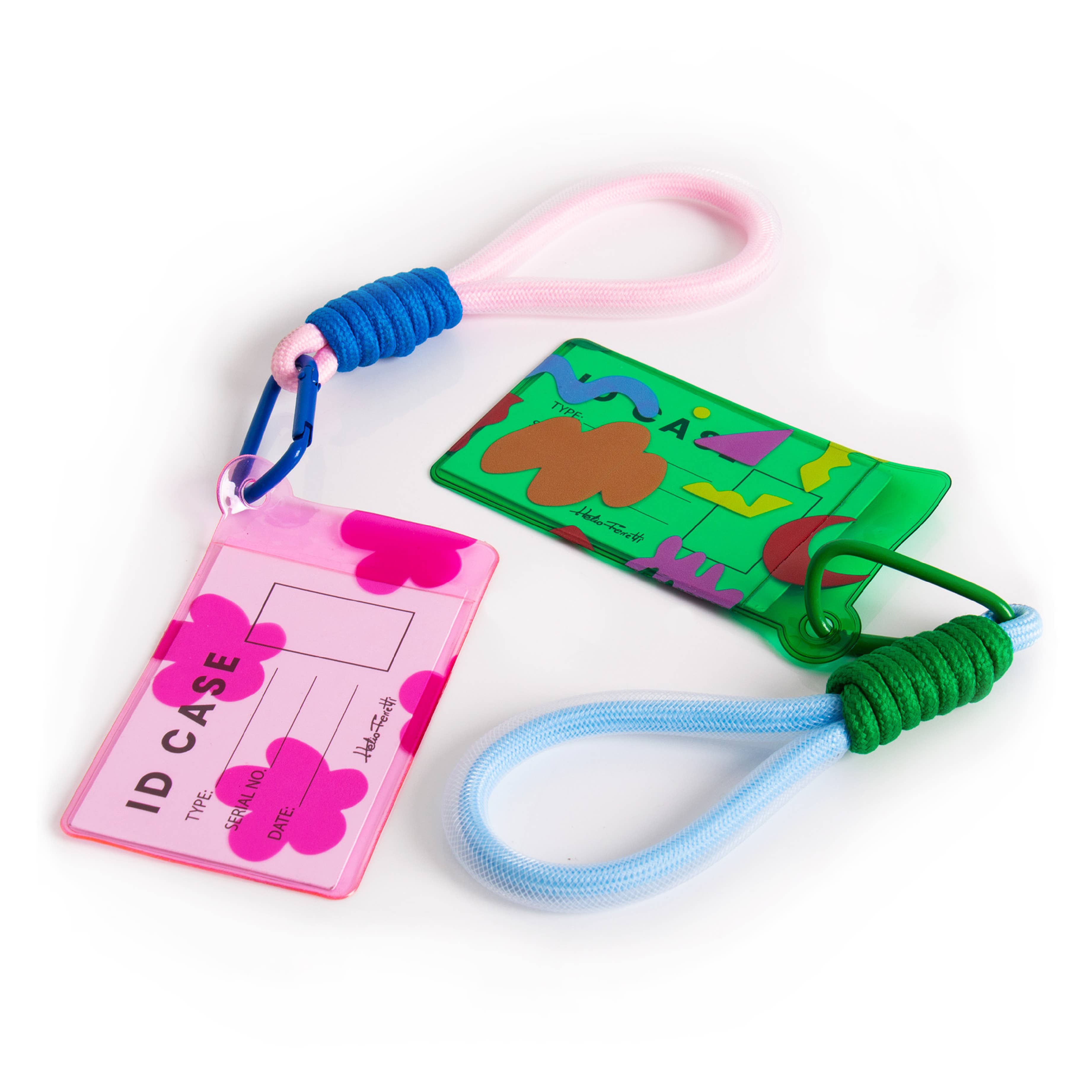 Helio Ferretti Card Holder with Carabiner Clip Green
