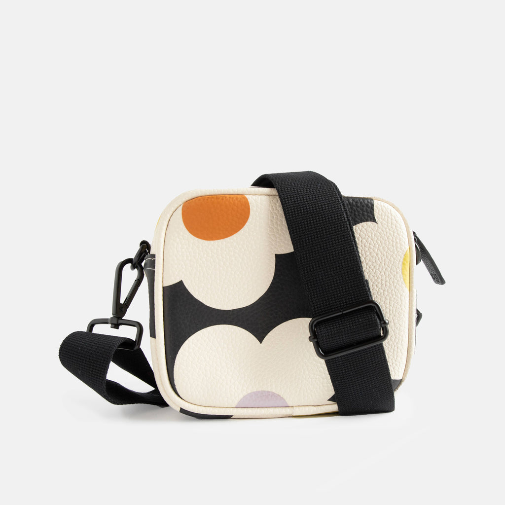 Multi Flower Charcoal PU Camera Bag