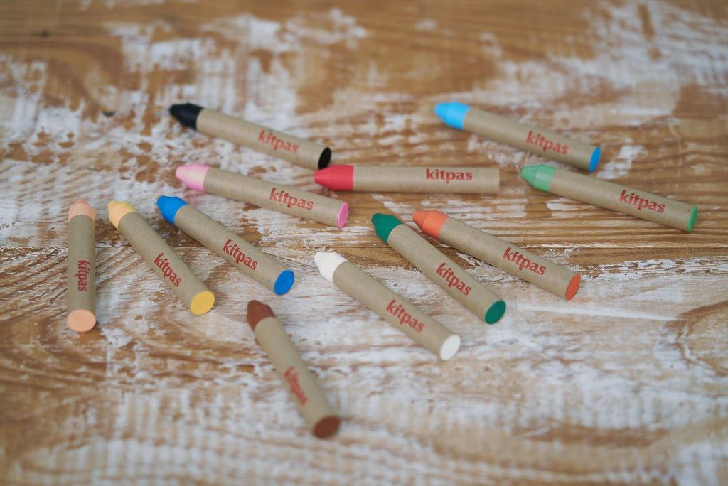 Kitpas Rice Bran Wax Crayons 12 Colours