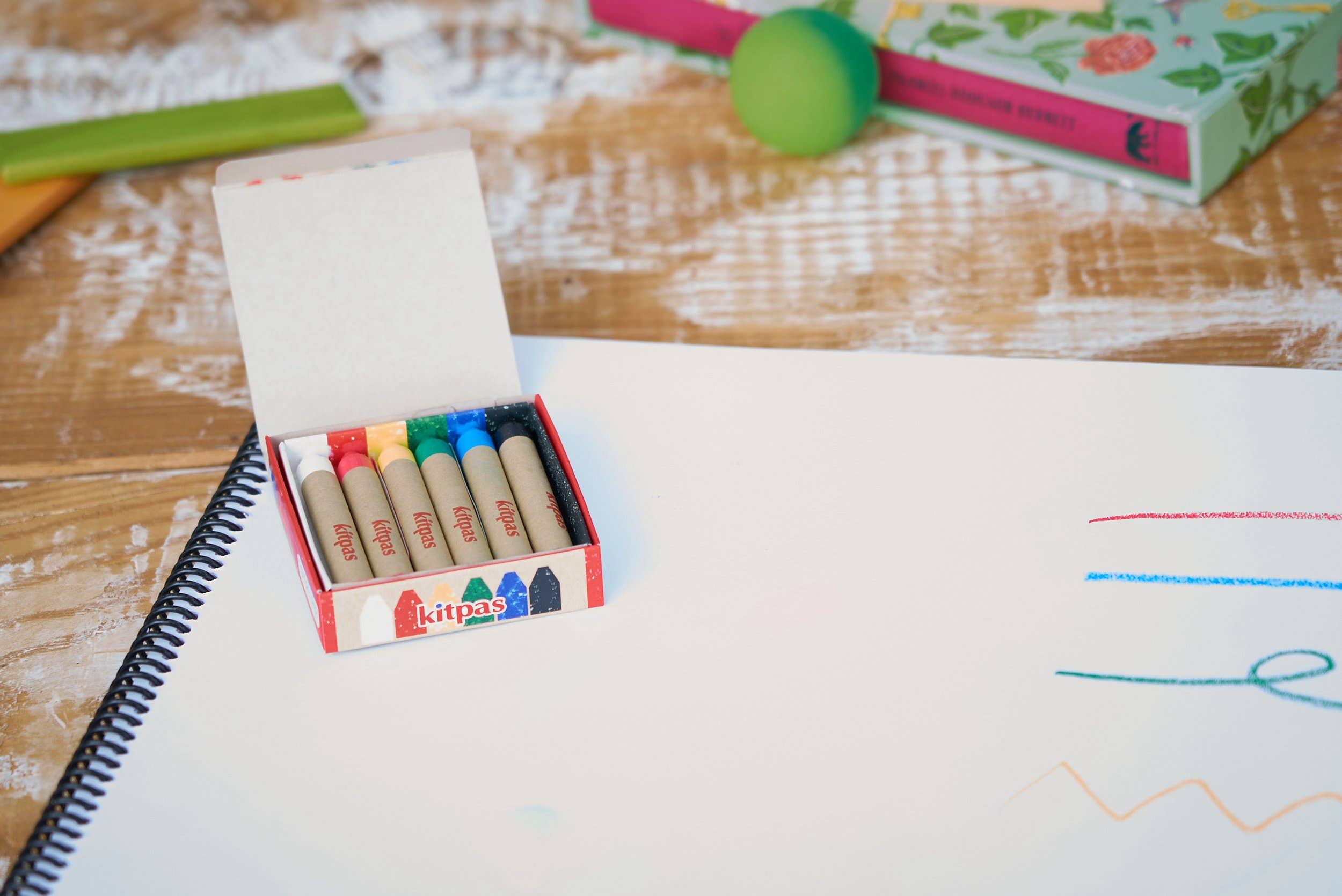 Kitpas Rice Bran Wax Crayons 6 Colours