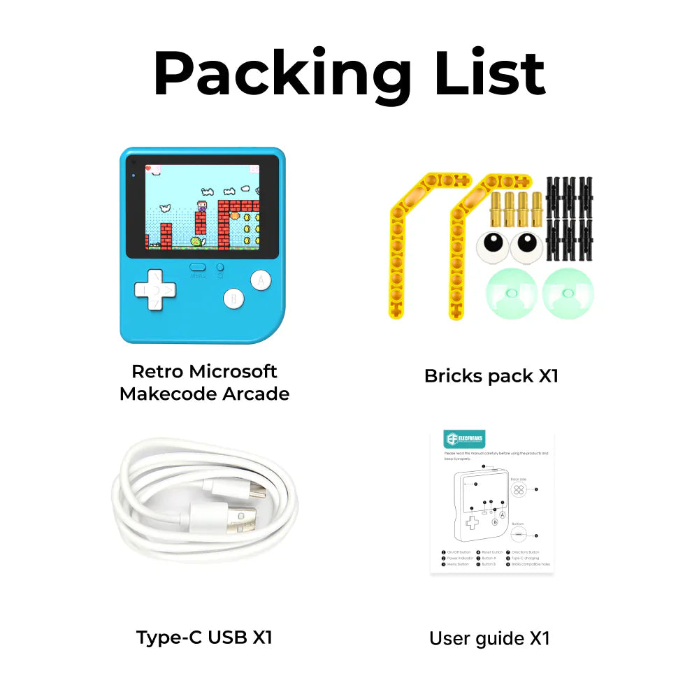 ELECFREAKS Retro Microsoft Makecode Arcade For Education, Kid Game Programming Learning Machine (Supports Block Programming and Python)