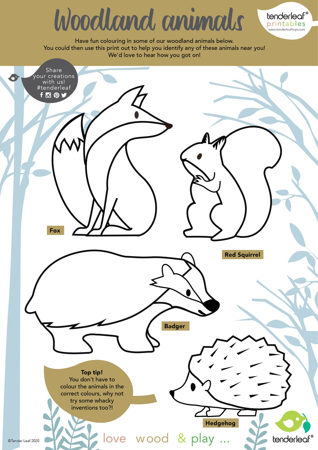 8 Woodland Animals Shelf Set