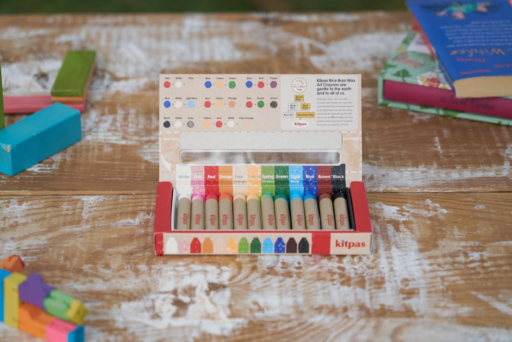 Kitpas Rice Bran Wax Crayons 12 Colours