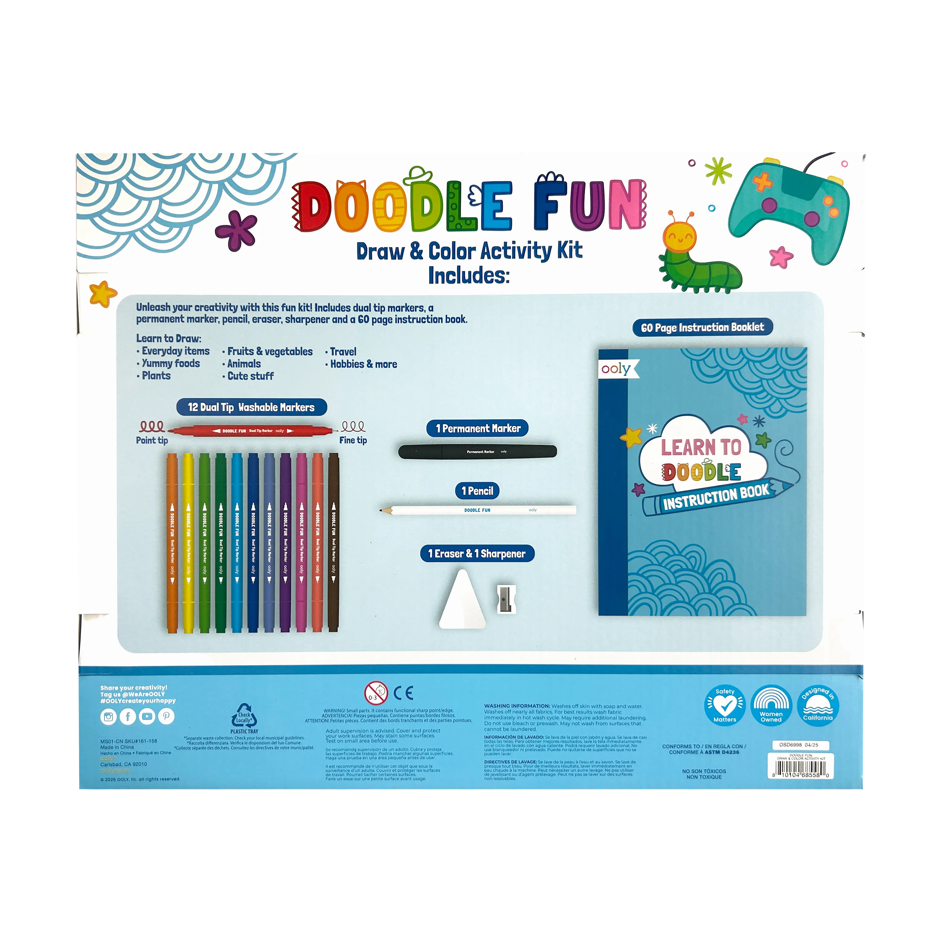Ooly Doodle Fun:Draw & Color Activity Kit