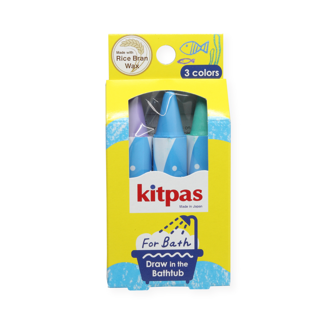 Kitpas Rice Bran Wax  Bath Crayons 3 Colour Set - Fish