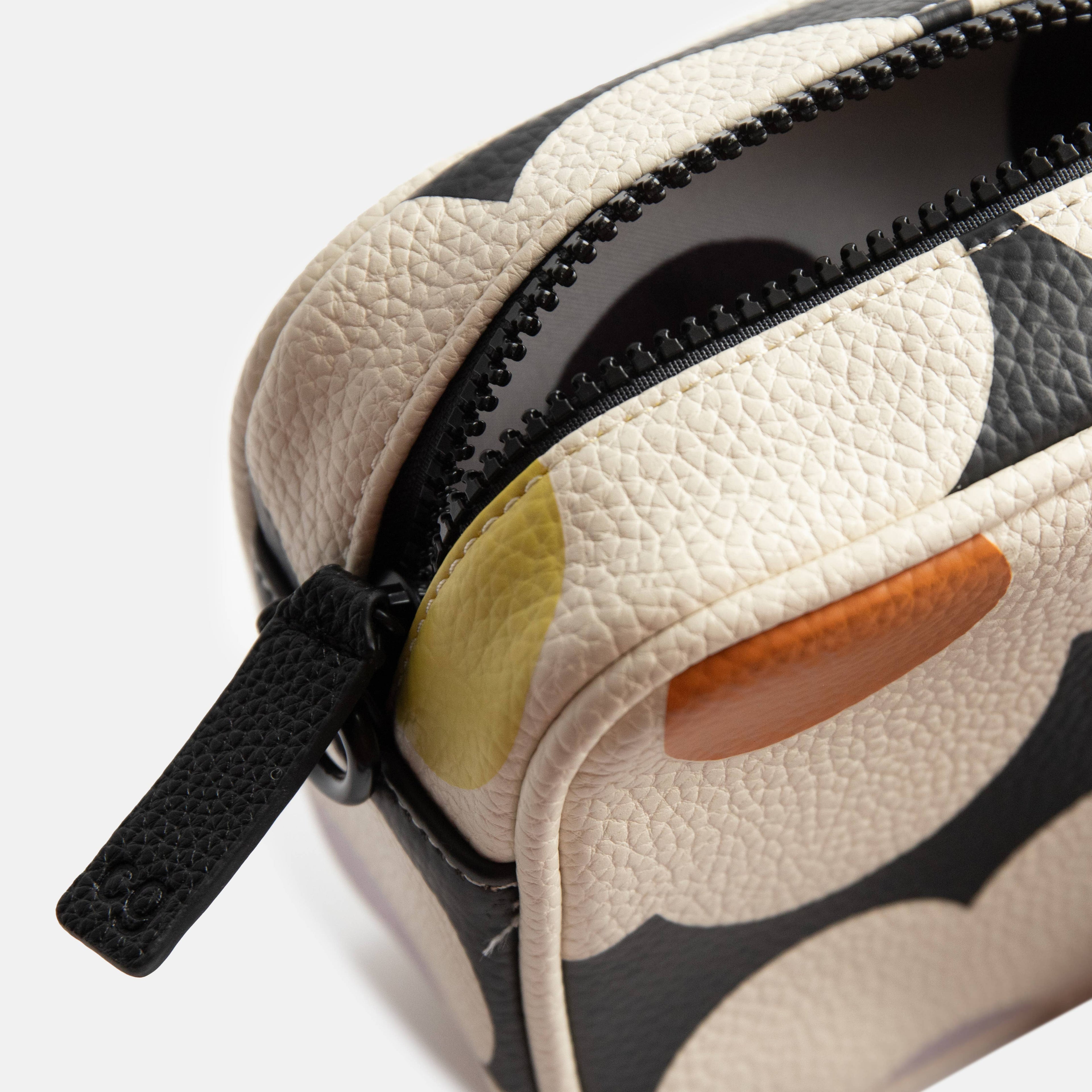 Multi Flower Charcoal PU Camera Bag