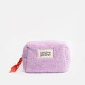 Lilac Towelling Mini Cube Cosmetic Bag