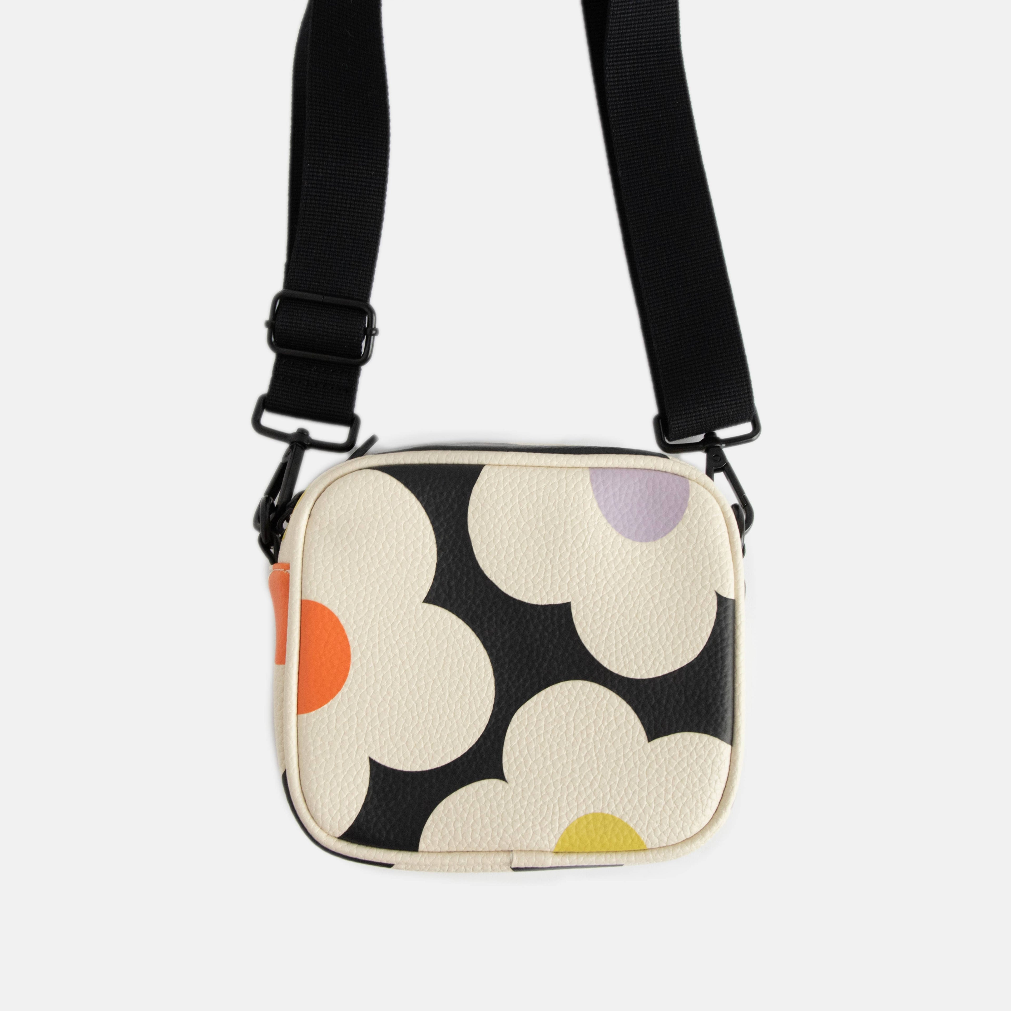 Multi Flower Charcoal PU Camera Bag