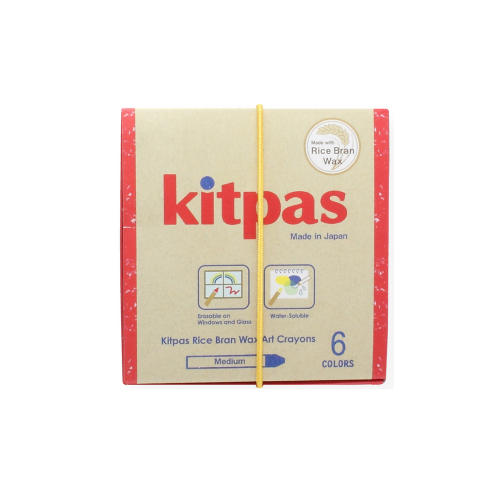 Kitpas Rice Bran Wax Crayons 6 Colours