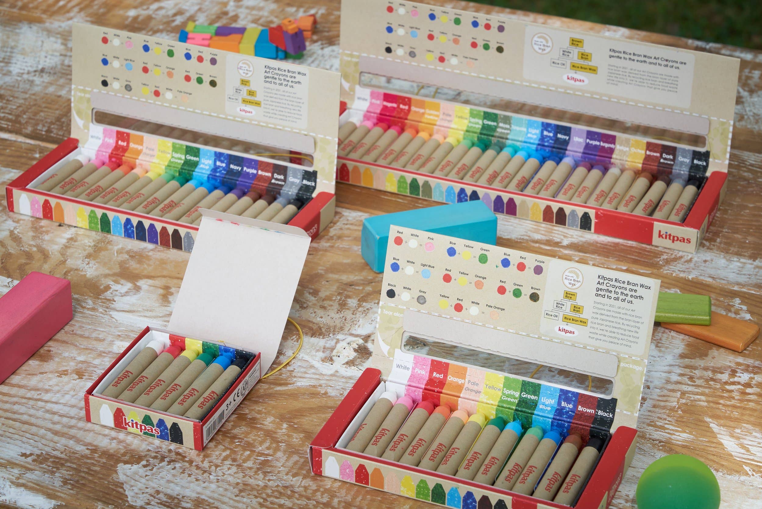 Kitpas Rice Bran Wax Crayons 6 Colours