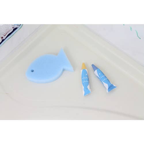 Kitpas Rice Bran Wax  Bath Crayons 3 Colour Set - Fish