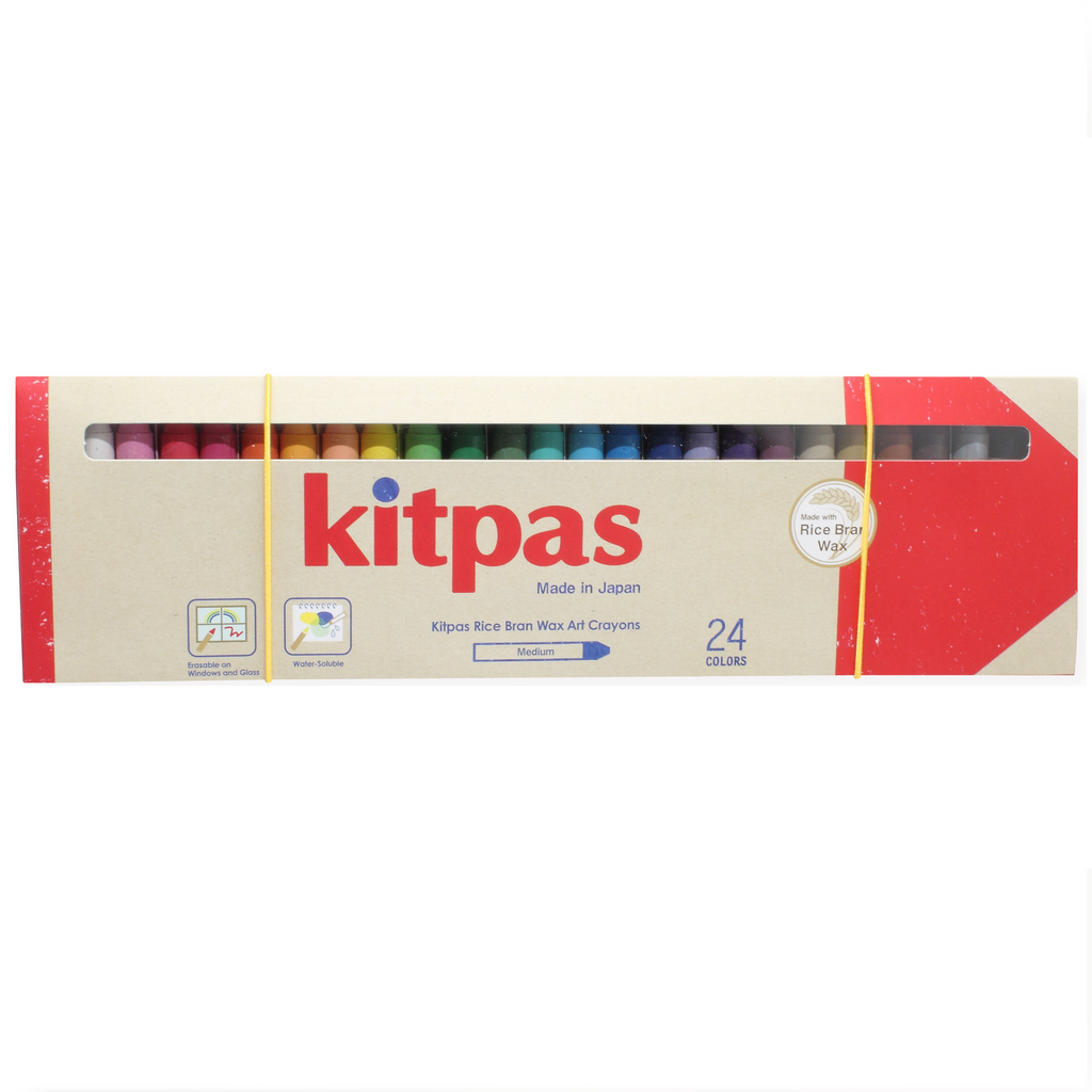 Kitpas Rice Bran Wax Crayons 24 Colours