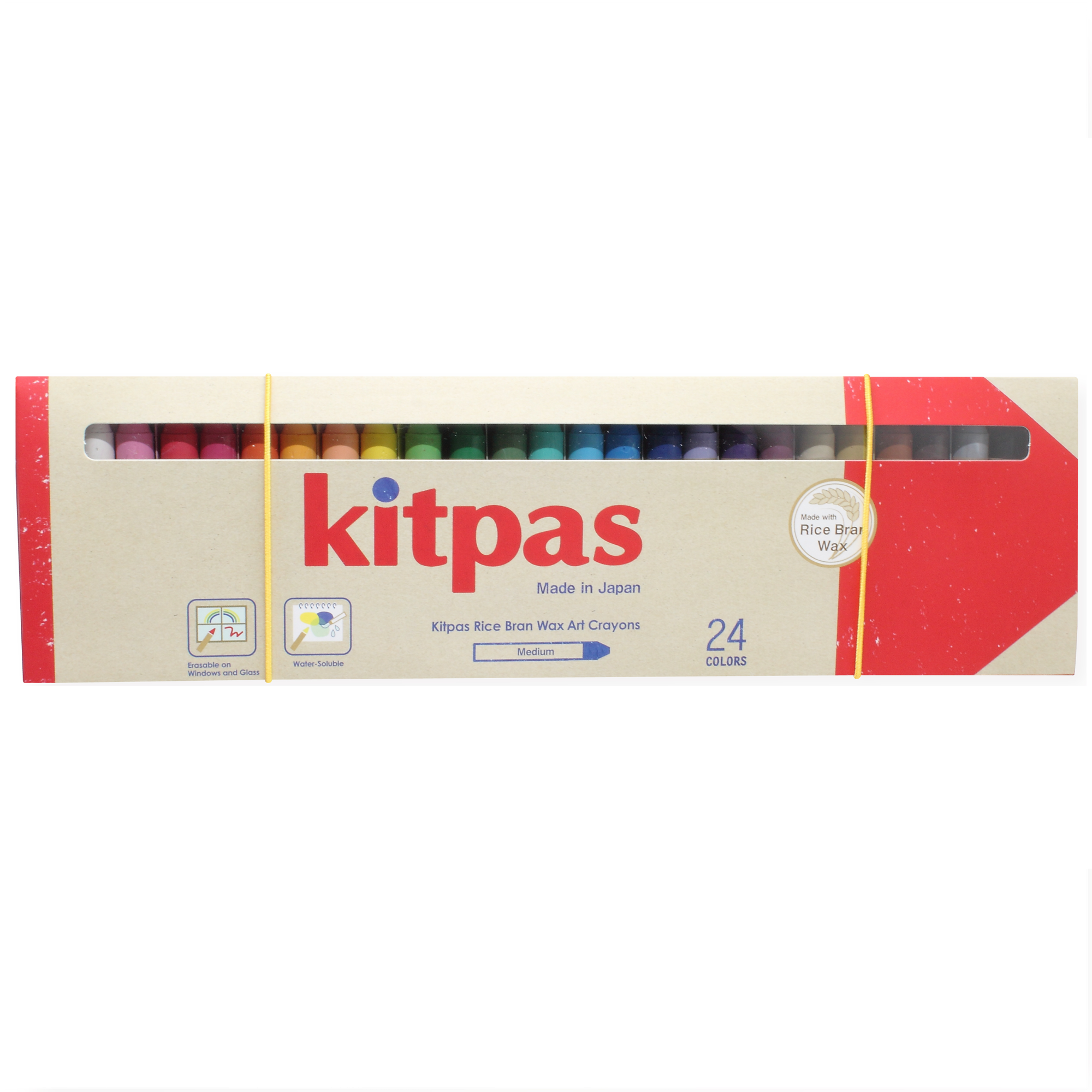 Kitpas Rice Bran Wax Crayons 24 Colours