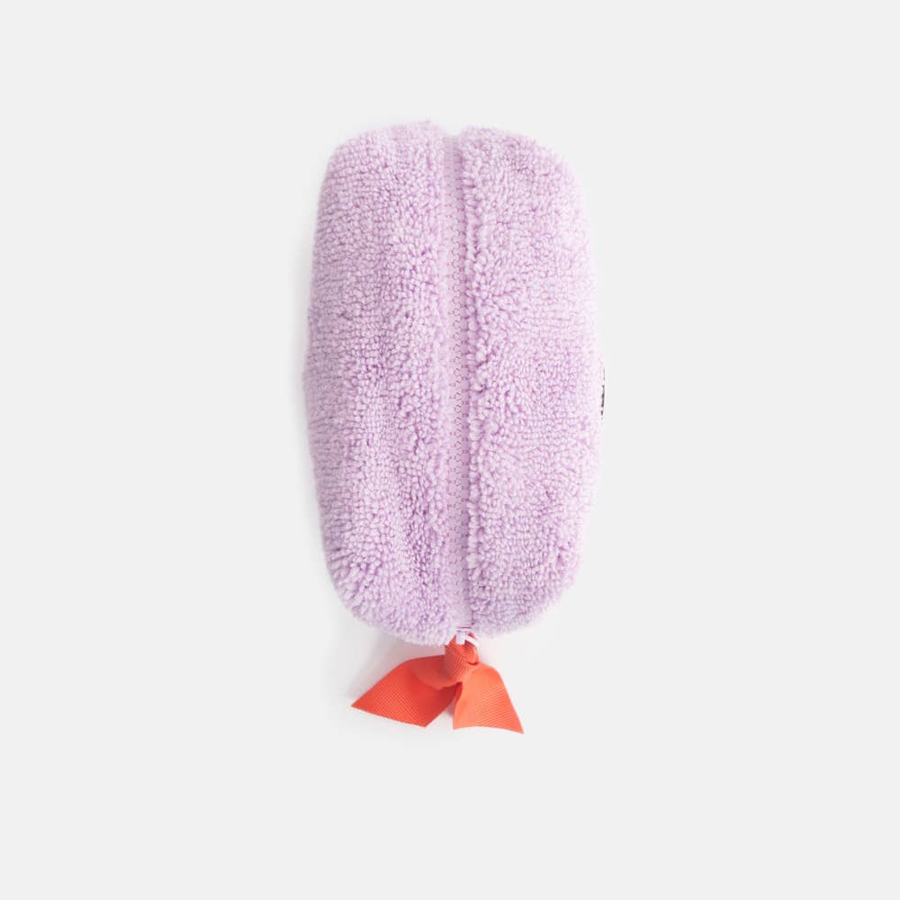 Lilac Towelling Mini Cube Cosmetic Bag